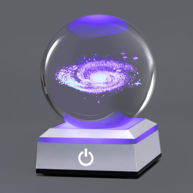 hochance 3D Galaxy Milk Way Crystal Ball Nightlight Multicolor Decolamp for Science Astronomy Space, for Boyfriends Husband Him,Presents for Fathers Kids Boys Birthday - Image 1